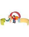 Grimm's Gioco da Impilare in Legno Arcobaleno Pastello, 6 Pezzi, 17 cm Giochi Montessoriani