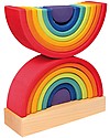 Grimm's Gioco da Impilare in Legno Arcobaleno Torre, 15 Pezzi Giochi Montessoriani