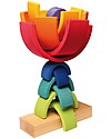 Grimm's Gioco da Impilare in Legno Arcobaleno Torre, 15 Pezzi Giochi Montessoriani