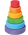 Grimm's Gioco da Impilare in Legno Piccolo Cono d'Anelli  - Comprende 6 coloratissimi anelli! Incastri in Legno