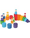 Grimm's Gioco Educativo Amici Arcobaleno - Comprende 12 simpatiche figurine in legno Giochi Montessoriani