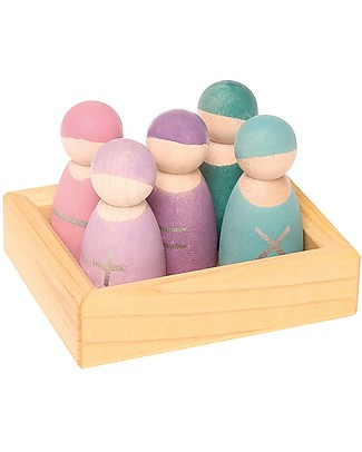 Grimm's Gioco Educativo Amici della Matematica - 5 simpatiche figurine in legno per imparare divertendosi Figurine e Set da Gioco