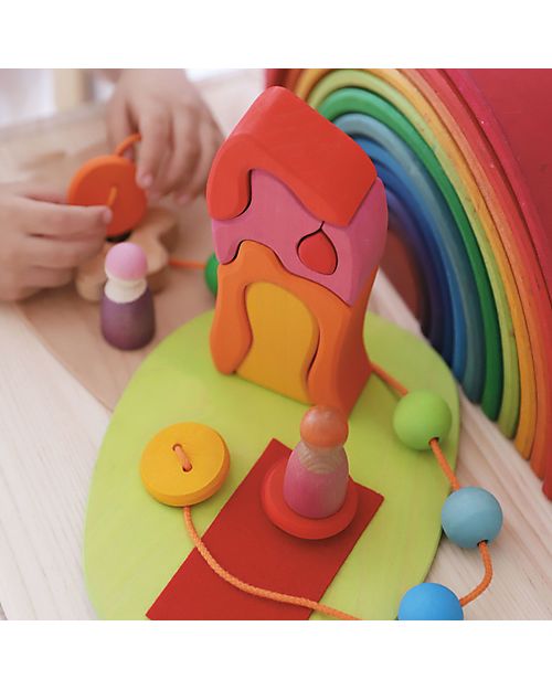 Grimm's Gioco Educativo in Legno - Small World Play Down by the Meadow - 20 Pezzi Giochi Montessoriani