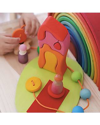 Grimm's Gioco Educativo in Legno - Small World Play Down by the Meadow - 20 Pezzi Giochi Montessoriani