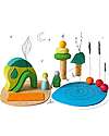 Grimm's Gioco Educativo in Legno - Small World Play In the Woods - 19 Pezzi Giochi Montessoriani