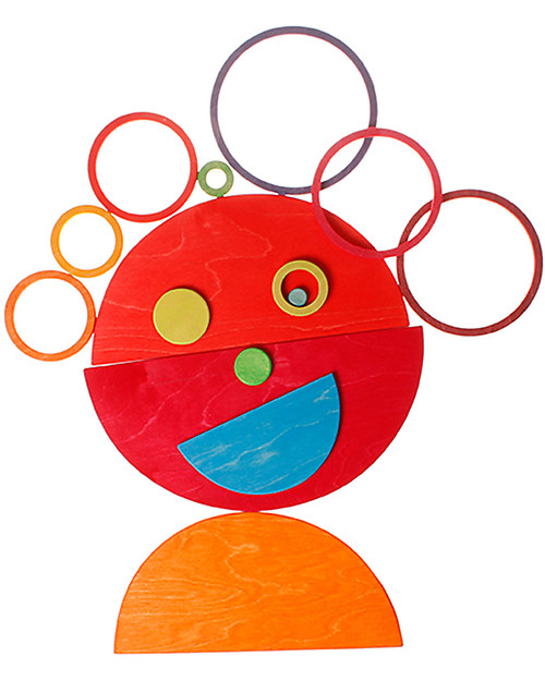 Grimm's Gioco in Legno Anelli e Cerchi Concentrici - 20 pezzi Giochi Montessoriani