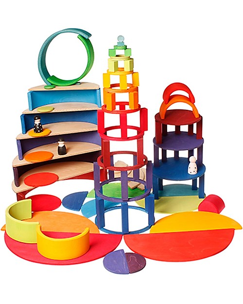 Grimm's Gioco in Legno Anelli e Cerchi Concentrici - 20 pezzi Giochi Montessoriani