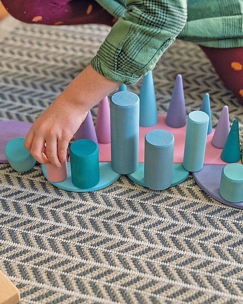 Grimm's Gioco in Legno Arcobaleno Semicircolare Grande - 12 Pezzi Giochi Montessoriani