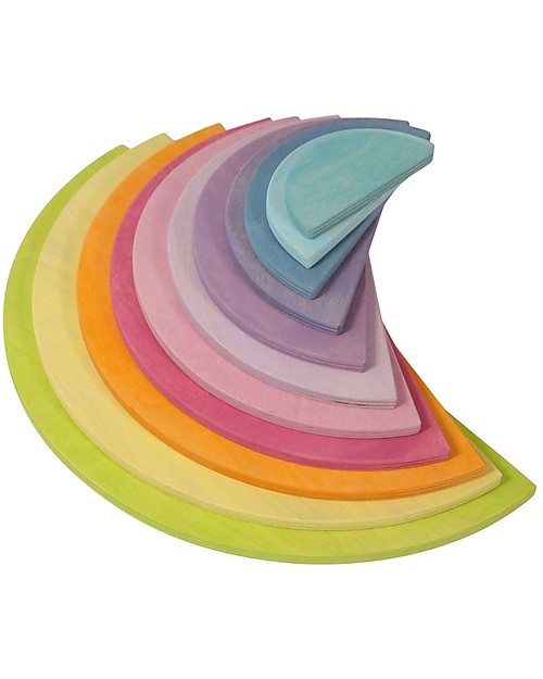 Grimm's Gioco in Legno Arcobaleno Semicircolare Grande - 12 Pezzi Giochi Montessoriani