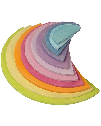 Grimm's Gioco in Legno Arcobaleno Semicircolare Grande - 12 Pezzi Giochi Montessoriani
