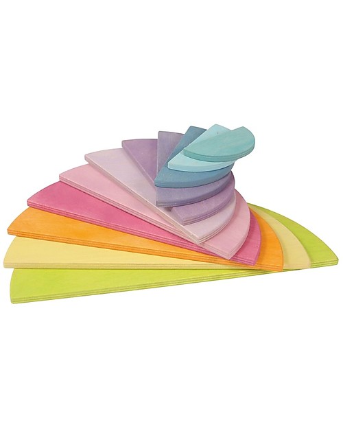 Grimm's Gioco in Legno Arcobaleno Semicircolare Grande - 12 Pezzi Giochi Montessoriani