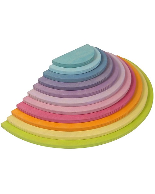 Grimm's Gioco in Legno Arcobaleno Semicircolare Grande - 12 Pezzi Giochi Montessoriani