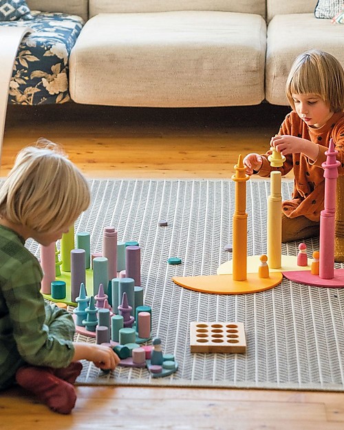 Grimm's Gioco in Legno Arcobaleno Semicircolare Grande - 12 Pezzi Incastri in Legno