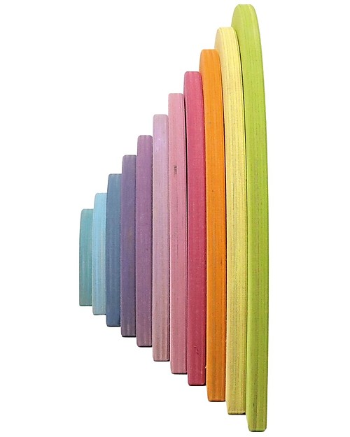 Grimm's Gioco in Legno Arcobaleno Semicircolare Grande - 12 Pezzi Incastri in Legno