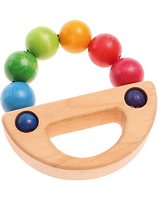 Grimm's Gioco in Legno da Afferrare e Rotolare Nave Arcobaleno - Divertimento in sicurezza per il bebè Giochi Montessoriani