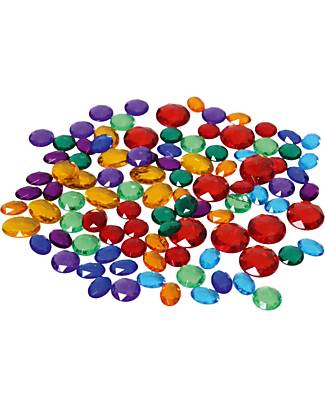 Grimm's Set 100 Pietre Glitter - Piccole - Decora la Creatività! Giochi Montessoriani
