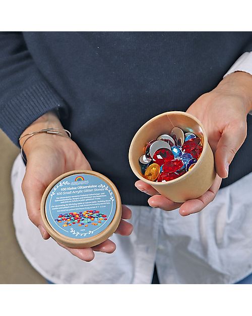 Grimm's Set 100 Pietre Glitter - Piccole - Decora la Creatività! Giochi Montessoriani