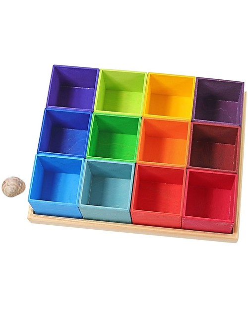 Grimm's Set 12 Scatoline Montessoriane - Arcobaleno - Legno Giochi Montessoriani