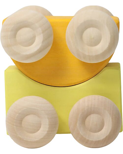 Grimm's Set 2 Macchinine Impilabili - Giallo - Legno di Acero - 0+ anni Giochi Montessoriani