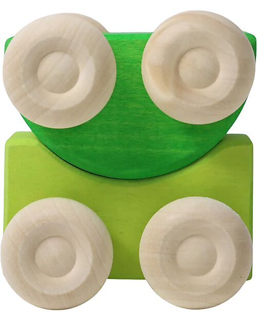 Grimm's Set 2 Macchinine Impilabili - Verde - Legno di Acero - 0+ anni Giochi Montessoriani