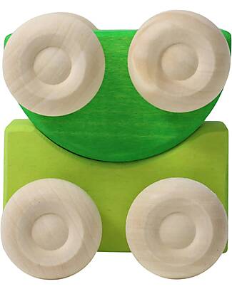 Grimm's Set 2 Macchinine Impilabili - Verde - Legno di Acero - 0+ anni Giochi Montessoriani