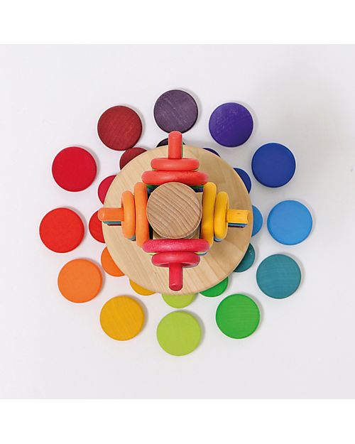 Grimm's Set 24 Monete Arcobaleno - Legno d'Acero FSC Giochi Montessoriani