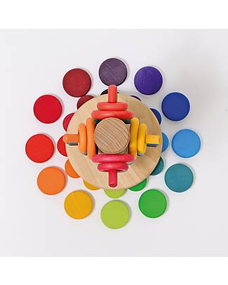 Grimm's Set 24 Monete Arcobaleno - Legno d'Acero FSC Giochi Montessoriani