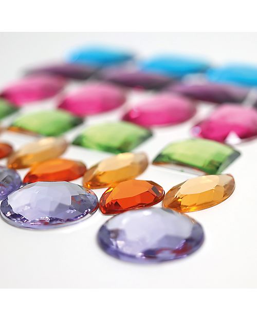 Grimm's Set 28 Pietre Glitter - Giganti - Decora la Creatività! Giochi Montessoriani