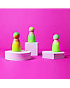 Grimm's Set 3 Amici in Legno - Neon Verde - Educativo e Divertente Giochi Montessoriani