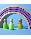Grimm's Set 3 Amici in Legno - Neon Verde - Educativo e Divertente Giochi Montessoriani