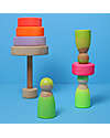 Grimm's Set 3 Amici in Legno - Neon Verde - Educativo e Divertente Giochi Montessoriani