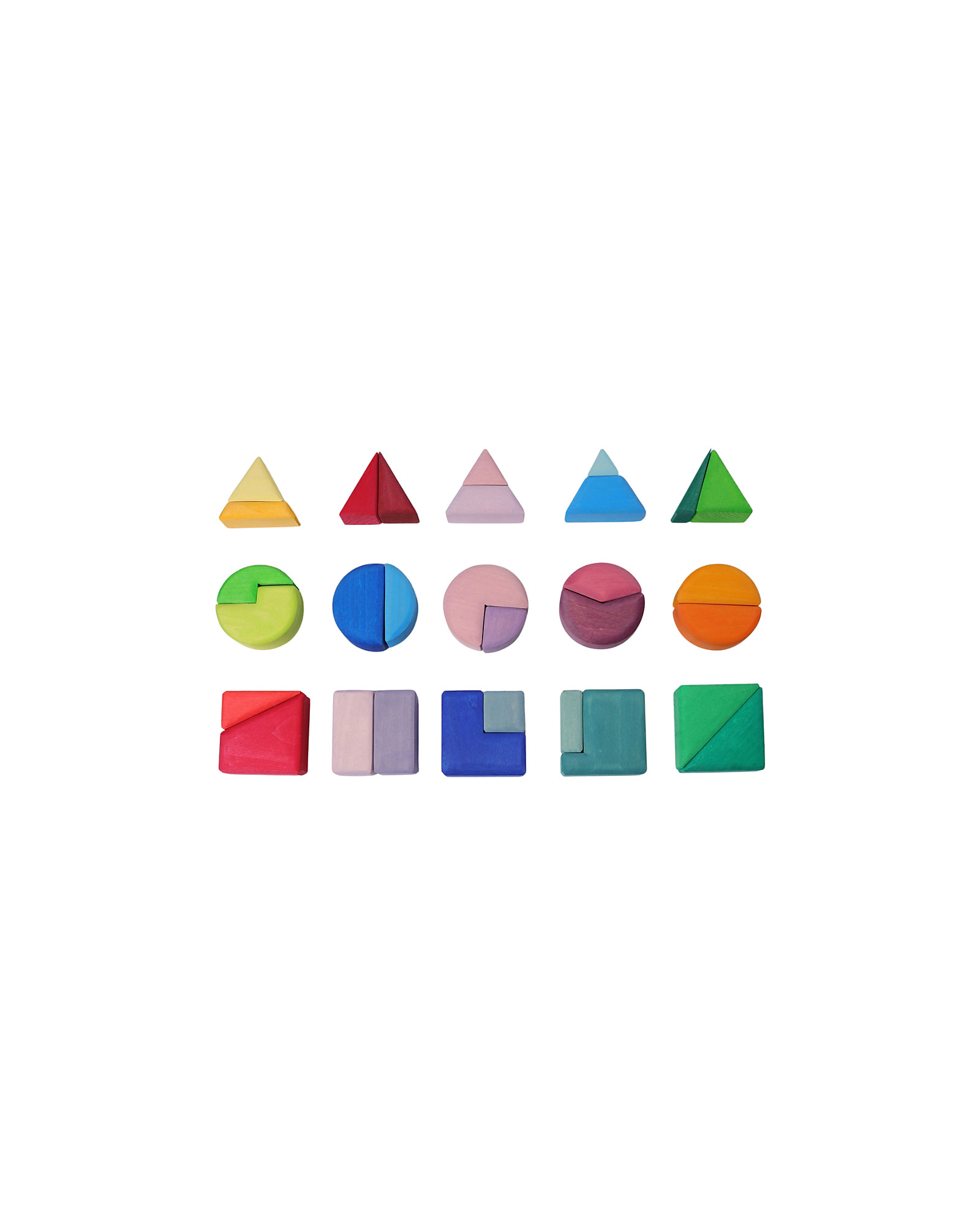 Grimm's Set Blocchi Colorati - Triangolo Quadrato Cerchio - Legno di Tiglio  FSC unisex (bambini)