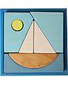 Grimm's Set Costruzioni Blu - Ispirato al Mare - Legno - 1+ anni Giochi Montessoriani