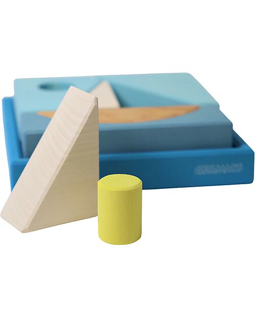 Grimm's Set Costruzioni Blu - Ispirato al Mare - Legno - 1+ anni Giochi Montessoriani