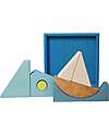 Grimm's Set Costruzioni Blu - Ispirato al Mare - Legno - 1+ anni Giochi Montessoriani