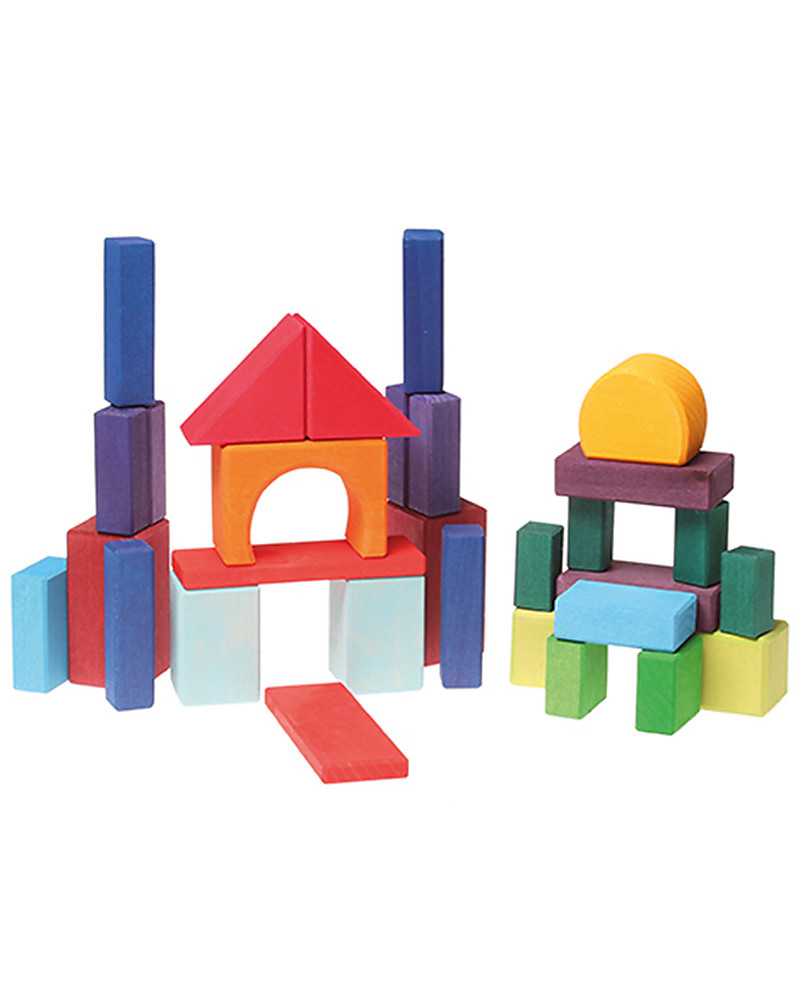 Grimm's Set Costruzioni in Legno Geo-Blocks - 30 pezzi - Inventa mille  sculture colorate! unisex (bambini)