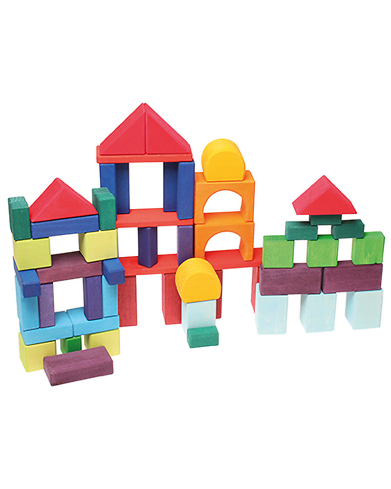 Grimm's Set Costruzioni in Legno Geo-Blocks - 60 pezzi - Inventa mille  sculture colorate! unisex (bambini)