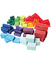 Grimm's Set Costruzioni in Legno Geo-Blocks - 60 pezzi - Inventa mille sculture colorate! Costruzioni in Legno