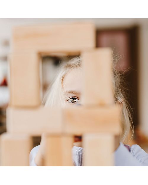 Grimm's Set Costruzioni in Legno Piramide - Large - Naturale - 100 Pezzi Costruzioni in Legno