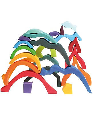 Grimm's Set Costruzioni in Legno Quattro Elementi - 23 pezzi - Originale, divertente, educativo! Incastri In Legno