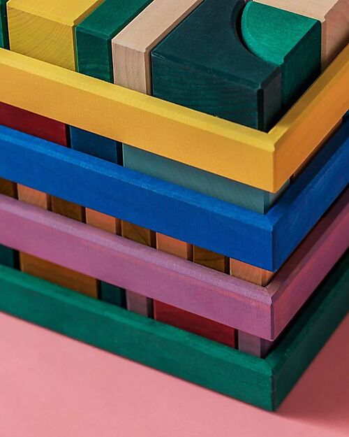 Grimm's Set Costruzioni Piccolo Wave - Multicolor - 1+ Anni Costruzioni in Legno