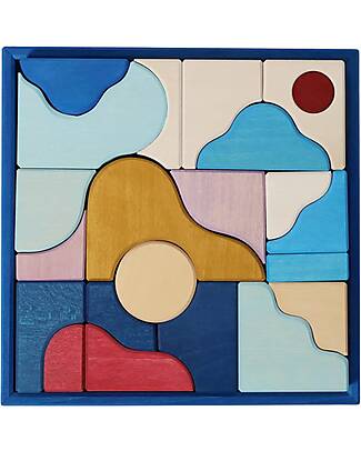 Grimm's Set Costruzioni Piccolo Wave - Multicolor - 1+ Anni Costruzioni in Legno