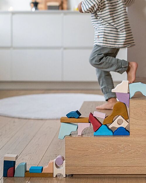 Grimm's Set Costruzioni Piccolo Wave - Multicolor - 1+ Anni Costruzioni in Legno