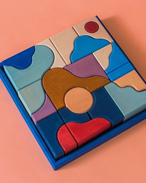 Grimm's Set Costruzioni Piccolo Wave - Multicolor - 1+ Anni Costruzioni in Legno