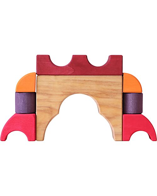 Grimm's Set Costruzioni Rosso - Macchina - Legno - 1+ anni Giochi Montessoriani