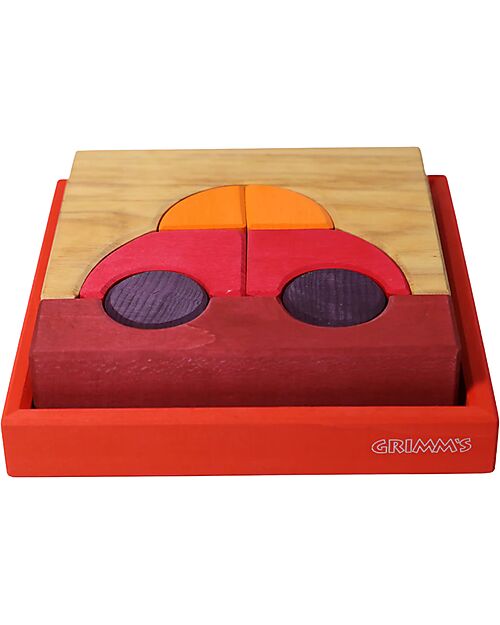 Grimm's Set Costruzioni Rosso - Macchina - Legno - 1+ anni Giochi Montessoriani