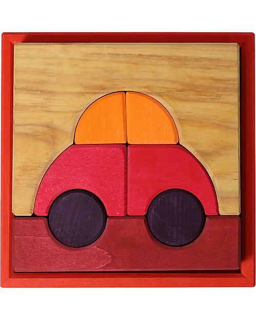 Grimm's Set Costruzioni Rosso - Macchina - Legno - 1+ anni Giochi Montessoriani