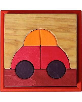 Grimm's Set Costruzioni Rosso - Macchina - Legno - 1+ anni Giochi Montessoriani