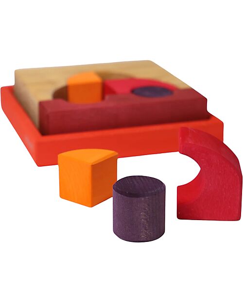 Grimm's Set Costruzioni Rosso - Macchina - Legno - 1+ anni Giochi Montessoriani