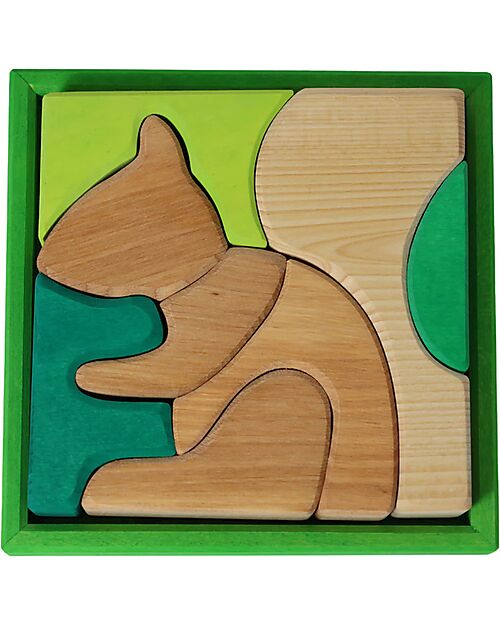 Grimm's Set Costruzioni Verde - Scoiattolo - Legno - 1+ anni Giochi Montessoriani